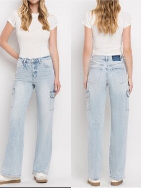 VERVET “ALYSSA” High Rise 90's Vintage Cargo Utility Straight Jeans ❤️